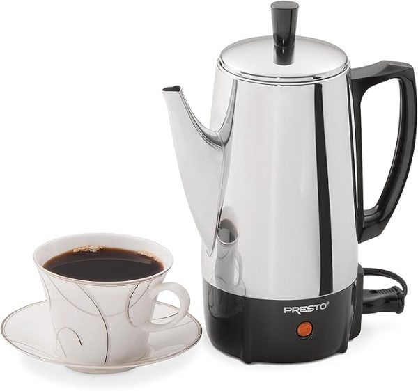 Cafetera Percoladora eléctrica, acero inoxidable, plateado, 6 tazas, marca Presto - Imagen 4