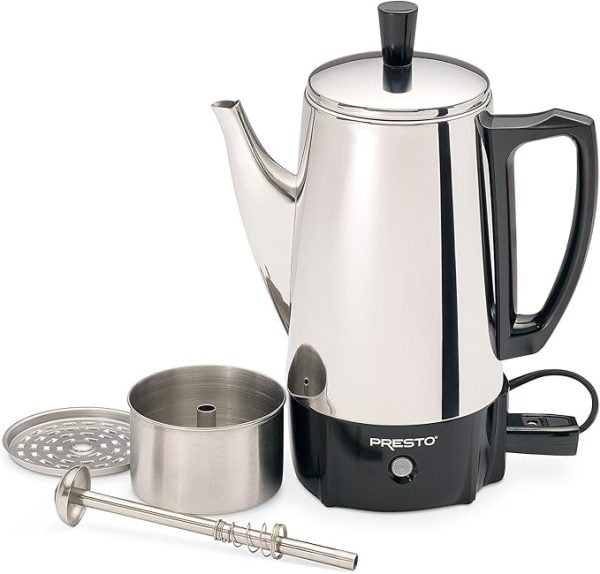 Cafetera Percoladora eléctrica, acero inoxidable, plateado, 6 tazas, marca Presto - Imagen 2