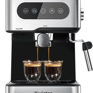 Kwister Máquina de café expreso de 20 bares, máquina de capuchino con espuma.