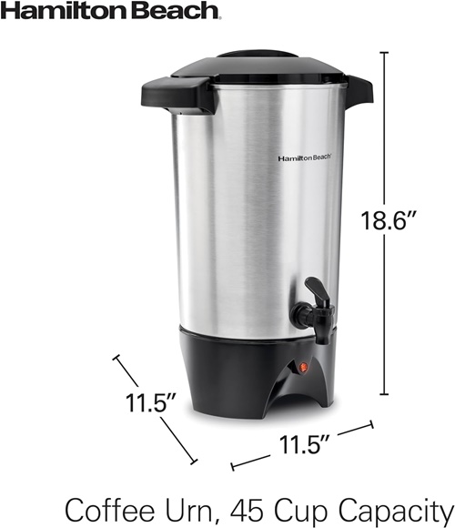 Cafetera Percoladora Hamilton Beach de 45 tazas, Color Plata - Imagen 2