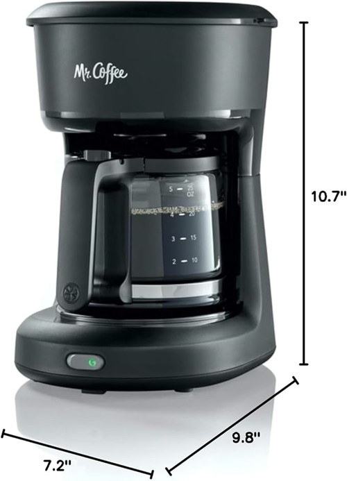 Mr. Coffee® - Cafetera de 5 tazas con interruptor, negro - Imagen 2