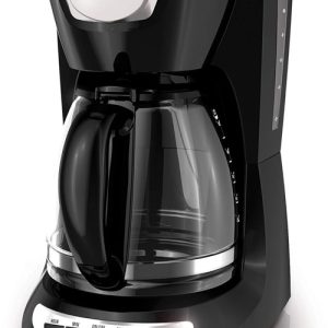 BLACK+DECKER Cafetera programable DCM100B de 12 tazas con jarra de cristal