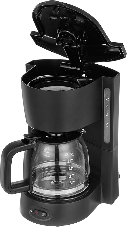 Amazon Basics Cafetera de goteo de 5 tazas con jarra de vidrio y filtro reutilizable - Imagen 4
