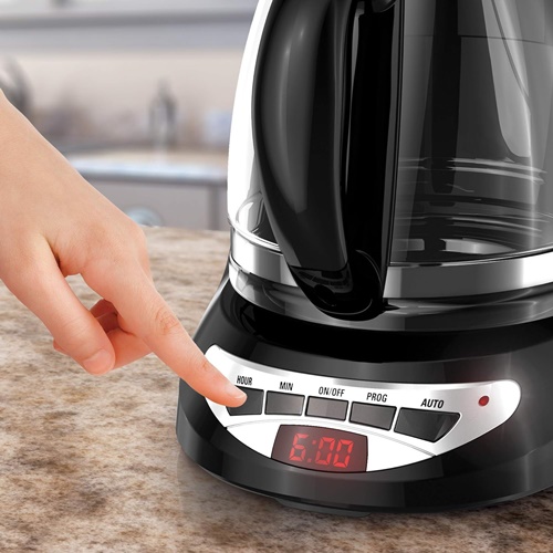 BLACK+DECKER Cafetera programable DCM100B de 12 tazas con jarra de cristal - Imagen 7